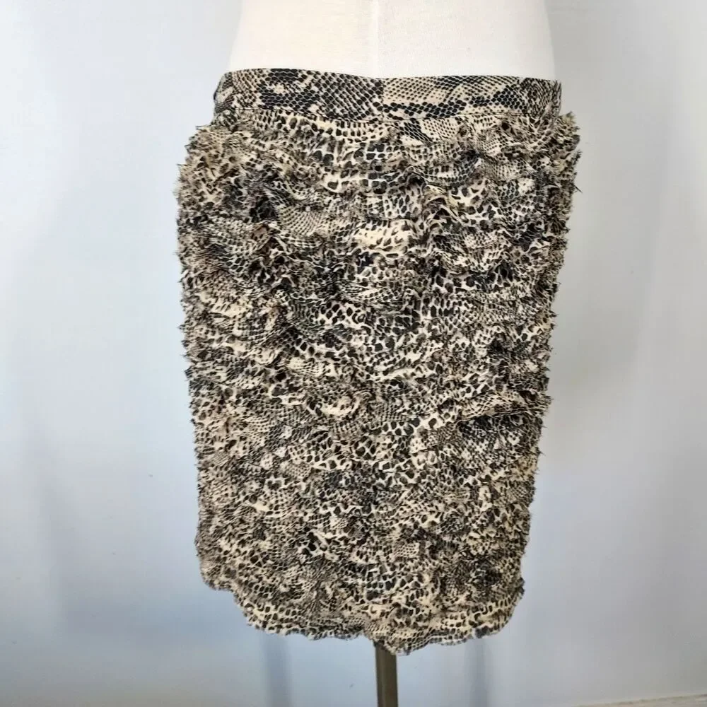 MICHAEL Michael Kors Womens size 12 Snake Print Tiered Ruffled Skirt NWT
